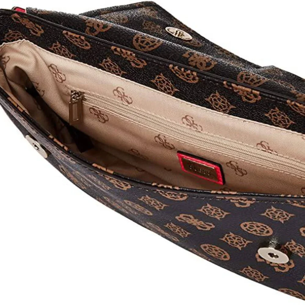 Guess "Brightside" Shoulder Bag in Brown Multi - Picture 7 of 8